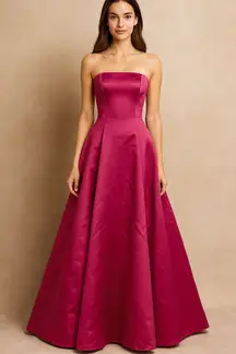 Michaelangelo Strapless Fuchsia Dress