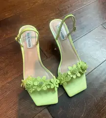 Steve Madden Green Kitten Slingback Heels