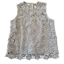 Nanette Lepore Sleeveless Floral Lace Top Purple Large