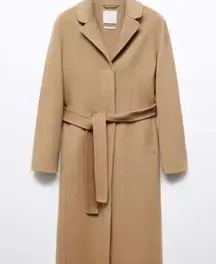 Wool coat with handmade belt Medium Brown Women's Size XS 57006721