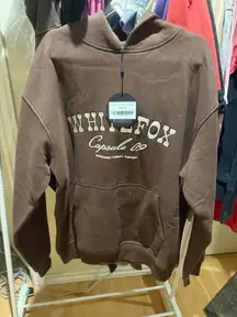 White Fox oversized brown hoodie