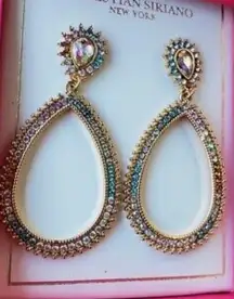 Christian Siriano Gem Drop earrings new in box. Nonsmoking home. Can match several outfits. Iridescent colors