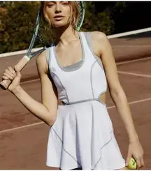 NWOT Free People Movement White/Silver Give It A Whirl Cut‎ Out Dress