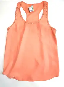 NWT Zinga  Pearl Trim Sleeveless Top - Sz S
