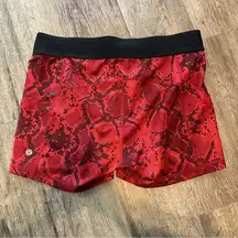 Lululemon Red Shorts Size 10 Running Activewear Workout Biker What The Sport