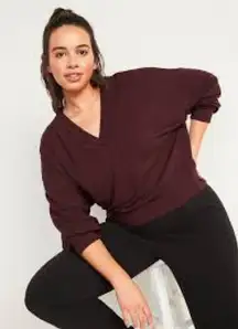 Old Navy Loose Cozy-Knit V-Neck Sweatshirt