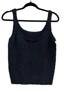 SKIMS Cozy Knit Tank Black fuzzy soft onyx‎ lounge Y2K 90s sz 2X/3X