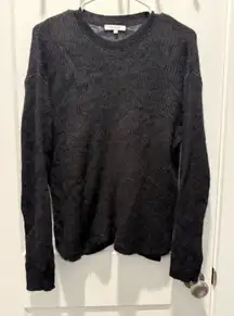 Women’s Madewell Ribbed Alpaca-Blend Crewneck Sweater Small S Black Oversized