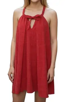 Arloh Valencia Red Halter Swing Maxi Dress NWT – Size Large