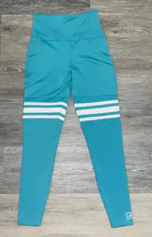 Bombshell Sportswear Blue & White Thigh High Leggings - Size Small