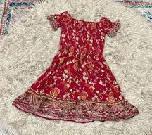 Xhilaration off shoulder floral dress size medium