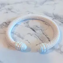 Colorful metal WHITE coated twist bracelet.