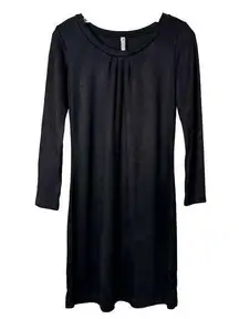 Hanna Anderson Women's Long Sleeve Jersey Knit Basic A-Line Dress Black Size XS