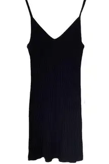 H&M  Divided Womens Sleeveless Tank Ribbed Fitted V Neck Mini Knit Dress Small