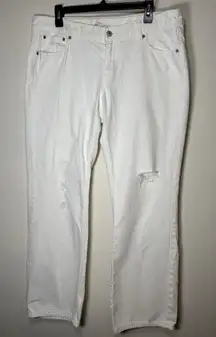 OLD NAVY White Diva Jeans Denim Pants Distressed Boho Coastal Preppy Size 14