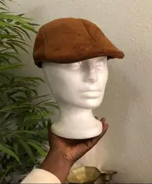 Unisex Brown Faux Suede Duck Bill Flat Newsboy Cabbie Baker boy hat cap #preppy #2000s #Y2K Unisex-Men, Women