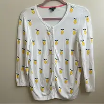 Talbots ’ Charming cardigan sweater with beaded lemons Size Medium