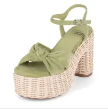 Jeffrey Campbell Tea Party Chunky Platform Suede Sandals size 8