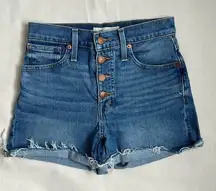 Madewell‎ High-Rise Denim Shorts in Burke Wash: Button-Front Edition