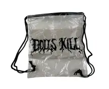 Dolls Kill  - Drawstring Backpack in Clear & Black