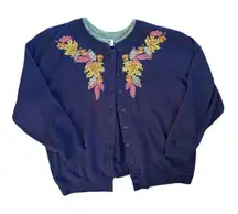 Vintage 90s C&K Designs Fall Leaves Sweatshirt Cardigan Size XL
