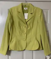 NWT Neiman Marcus Colorful Unique Blazer Size 12 Figure Flattering Tapering