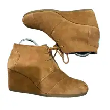 TOMS Wedge Heel Lace-Up Suede Material High-Top Shoes Size‎ W 10