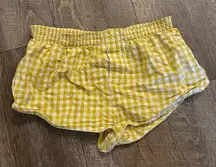 Anthropologie Yellow Checkered High Waist Shorts