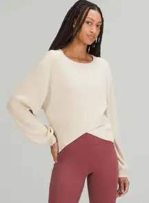 Lululemon - Reversible Crossover Sweater Oatmeal Boolux Athleisure Staple