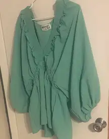 Bucket List Green Ruffled Jumpsuit