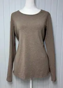 Peruvian Connection Taupe‎ Long Sleeve Tees Size L