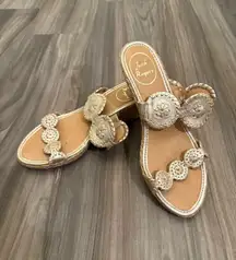 Jack Rogers Gold Wedge Sandals