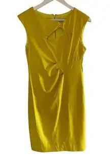 Shelby & Palmer NEW yellowish green Form fitting dress pleated washable size 6