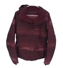 The North Face  Womens Waterproof Windbreaker Hooded Ski Jacket Burgundy Size Med