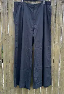 NWT Aerie Pool-to-Party Linen Blend High Waist Wide Leg Trouser Smoked Grey XXL