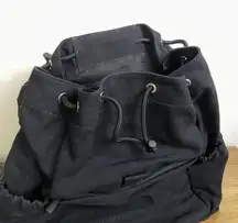 Beis The Rucksack Backpack Black Womens Canvas Pockets Shoulder Straps EUC