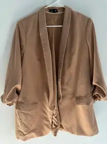Express Oversized Blazer Womens XL Camel Tan Boyfriend Slouchy Office Neutral