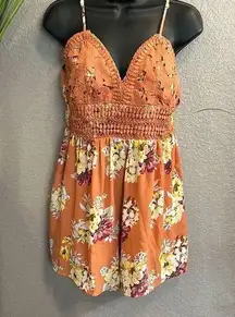 #282 Love tree, Lacey, floral, short, romper, juniors size, and large