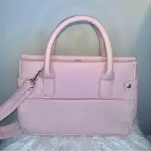 NWOT  Los Angeles Evie with shoulder strap Pink Pebble Faux Leather
