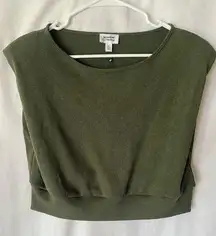 The Drop Women's Green Padded Shoulder Crop Top by @lucywhims Casual XXL Pull On