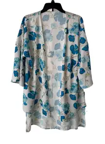 Floral Blue and White Kimono