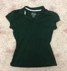 Arizona femme-fit green button up polo