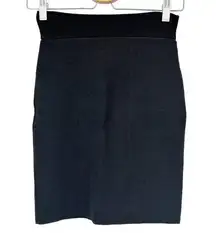 Cache Womens Y2K 90s Slinky Ribbed Jersey Pull On Mini Pencil Skirt Size S Black