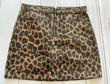 Los Angeles Medium Cheetah Print Mini Denim Skirt