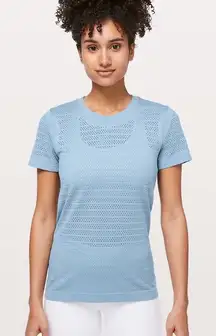 Lululemon Breeze By Short Sleeve Squad* Aqua Smoke Seamless Women’s 4 Running