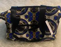 Alice+ Olivia Duffle Bag  Elegant Blue Tan color zipper two pockets on each side