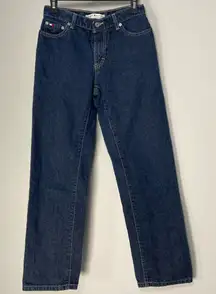 Vintage Tommy Hilfiger Y2K Dark Wash Straight Jeans Mid Low Rise Size 2