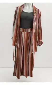 Nordstrom Wrap belt blazer and Wide pants set Size SMALL Rust Orange Womens