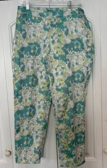 Talbots Teal‎ And Yellow Heritage Dress Pants Size 10