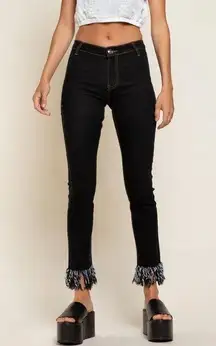 POL Black Fringe boutique Jeans size small